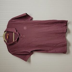 Boss Hugo Boss mauve short sleeve pique knit polo shirt men's sz XL